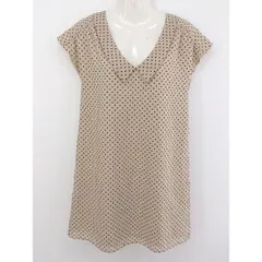 ◇ fredy emue フレディ エミュ 水玉 ドット フレンチスリーブ ミニ ワンピース サイズ36 ベージュ ブラック レディース P  【中古】 【1208220006744】のサムネイル