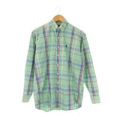 ポロ バイ ラルフローレン Polo by Ralph Lauren シャツ L 緑 グリーン チェック柄 ボタンダウンカラー 長袖 /CK19 ■ECE003