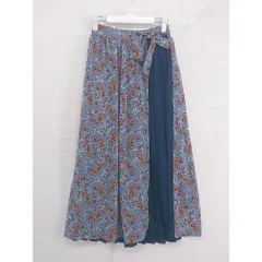 ◇ w closet ダブルクローゼット ペイズリー柄 ロング ギャザー スカート サイズM ブルー系 マルチ レディース P  【中古】 【1208230009841】のサムネイル