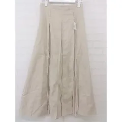 ◇ mysty woman ミスティウーマン 異素材 プリーツ ロング Aライン スカート サイズF ライトベージュ レディース P  【中古】 【1208240003068】のサムネイル