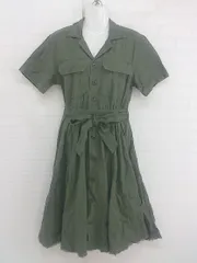 ◇ ◎ AZUL BY MOUSSY アズールバイマウジー ミリタリー系 半袖 膝下丈 ワンピース サイズM カーキ レディース P  【中古】 【1208260006872】のサムネイル