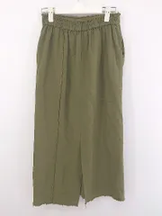 ◇ antiqua patterntorso アンティカ パターントルソ フリンジ ロング 台形 スカート カーキ レディース P  【中古】 【1208260007800】のサムネイル