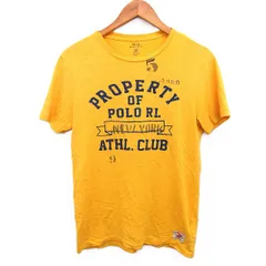 ポロ バイ ラルフローレン Polo by Ralph Lauren 国内正規品 ロゴ プリント Tシャツ 半袖 丸首 コットン 綿 S イエロー 黄 /FT ■ECC003