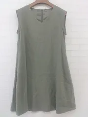 ◇ fredy emue フレディ エミュ ノースリーブ 膝丈 ワンピース サイズ36 カーキ レディース P  【中古】 【1209050001428】のサムネイル