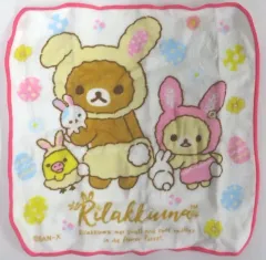 【中古】タオル・手ぬぐい(キャラクター) リラックマ＆コリラックマ＆キイロイトリ エッグ缶入りプチタオル 「リラックマ×ローソン 2019年 春のリラックマフェア」