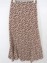 ◇ w closet ダブルクローゼット 総柄 ロング ギャザー スカート サイズF ベージュ系 ボルドー系 レディース P  【中古】 【1209070000531】のサムネイル