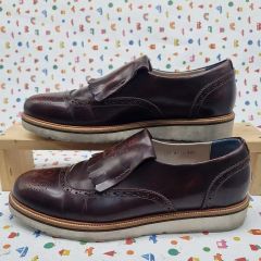 FACTOTUM コインローファー ビブラムソール 赤 レザーシューズ 26cm 