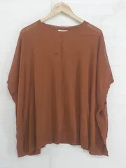 ◇ ◎ nano universe ナノユニバース シアー調 半袖 ポンチョ ニット サイズF キャメル レディース P  【中古】 【1209080003270】のサムネイル