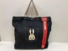 CUNE ウサギプリント デニムトートバッグ CUNE キューン デニムトート ウサギプリント トートバッグ - メルカリ