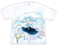 [중고] T 셔츠 (캐릭터) 눈 미쿠 빅 실루엣 T 셔츠 화이트 L 사이즈 [SNOW MIKU 2019]