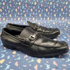ferragamo レザー ホースビット ローファー オールブラック28.5相当
