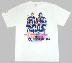 [중고] T셔츠(캐릭터) μ's 오리지널 콜라보레이션 T셔츠 화이트 XL 사이즈 [PACIFIC RACING TEAM×러브라이브!] 제3기 ver.1 개인 스폰서 코스 특전