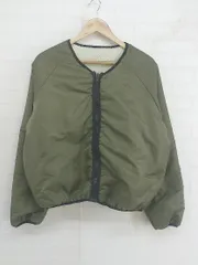 ◇ titivate リバーシブル ボア ノーカラー 長袖 ジップアップ ジャケット サイズM カーキ オフホワイト レディース P  【中古】 【1209140004094】のサムネイル