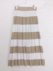 ◇ RNA アールエヌエー ボーダー ロング プリーツ スカート サイズM ライトブラウン ホワイト レディース P  【中古】 【1209140002212】のサムネイル