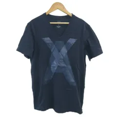 アルマーニエクスチェンジ A/X ARMANI EXCHANGE Tシャツ S 紺 ネイビー Vネック 半袖 ロゴプリント /NP ■GY99