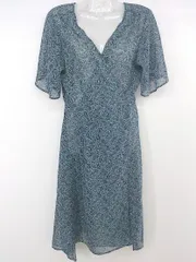 ◇ SHEL'TTER シェルター ペイズリー柄 カシュクール 半袖 ロング ワンピース サイズF ブルー レディース P  【中古】 【1209200001506】のサムネイル