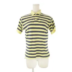 ポロ バイ ラルフローレン Polo by Ralph Lauren ポロシャツ 半袖 フライス 天竺 ボーダー ポニーロゴ刺繍 S 黄 イエロー /CK16 ■ECD001