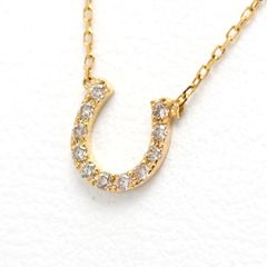 ヨンドシー 4℃ k10 ダイヤモンド ロングネックレス 馬蹄 ドロップ 美品