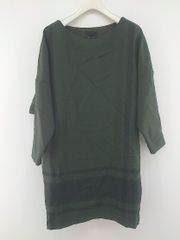 ◇ AULA アウラ サイドジップスリット チュニック 長袖 ミニ ワンピース サイズ0 モスグリーン レディース P 【中古】 【1209260002710】