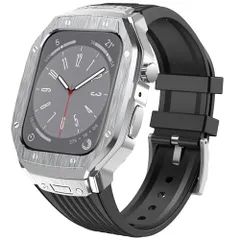 [LIRUWECH] for Apple Watch バンドとケースと背面ケースの3in1一体型デザイン 45mm/44mm apple watch 一体型バンド Apple Watch Series 9/SE/8/7/6/5/4対応 メンズ 22f50094