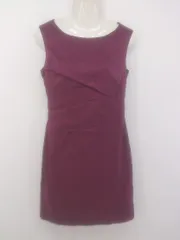 ◇ ANN TAYLOR アンテイラー ノースリーブ ミニ ワンピース バーガンディ系 レディース P  【1210170003902】のサムネイル