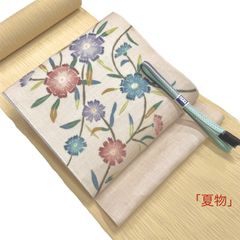京都野口夏本麻手描き朝顔お仕立て代込今お仕立て出してます。no7