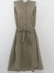 ◇ ◎ 36Quatre-Neuf カトルナフ コットン100% ノースリーブ ロング ワンピース ブラウン レディース P  【中古】 【1210240000060】