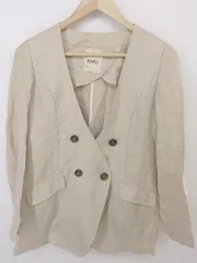◇ dazzlin ダズリン リネン混 長袖 ノーカラー ジャケット サイズF ベージュ系 レディース P  【中古】 【1210310003939】のサムネイル