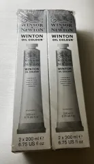 ウィンザー＆ニュートン ウィントン 油絵具 200ml チタン白 2個 まとめ売り