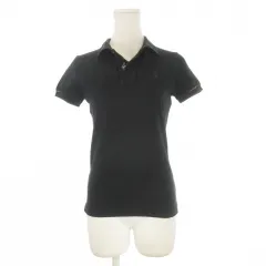 ラルフローレン RALPH LAUREN THE SKINNY POLO ポロシャツ S 黒 ブラック ビーズ装飾 半袖 ロゴ刺繍 /CK37 ■GY61