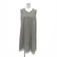 René ノースリーブ フレアワンピース 34 グレー René basic ルネ ノースリーブワンピース フレアワンピース 日本製