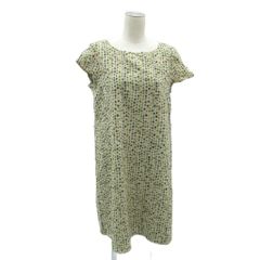 極美品】Sybilla シルク100% ドット柄 ロングワンピース M 黄×緑