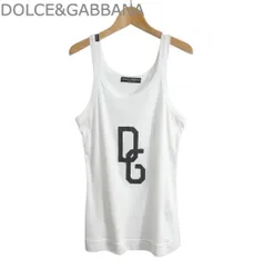 美品 ドルチェアンドガッバーナ DOLCE&GABBANA タンクトップ キャミソール トップス ロゴ プリント Uネック ホワイト サイズS レディースのサムネイル