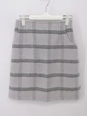◇ ●美品● ◎ MAJESTIC LEGON マジェスティックレゴン タグ付 チェック ミニ 台形 スカート サイズM グレー レディース P  【中古】 【1211300004097】