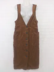 ◇ w closet ダブルクローゼット コーデュロイ 膝下丈 ジャンパースカート サイズF オレンジ ブラウン系 レディース P  【中古】 【1212010005480】のサムネイル