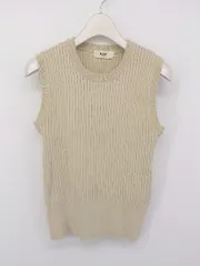◇ BEAMS HEART ビームスハート ノースリーブ ニット カットソー サイズM ベージュ系 レディース P  【中古】 【1212060001203】のサムネイル
