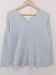 ◇ OPAQUE.CLIP オペークドットクリップ Vネック 長袖 ニット セーター サイズ36 ライトブルー レディース P  【中古】 【1212090001150】