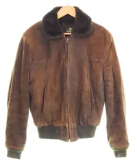 US US古着 USA製 Cooper Suede leather Jacket クーパー スウェード レザー ジャケット 裏ボア YKK ジップ 38 ジャケット ブラウン Mサイズ 103MT-4580