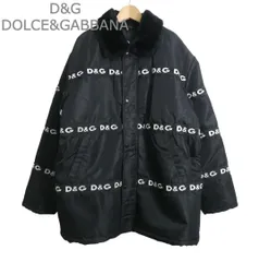 ディーアンドジー ドルチェアンドガッバーナ D&G DOLCE&GABBANA パデッドジャケット ブルゾン オーバーサイズ 中綿 フルジップ ロゴ テープライン ファー ブラック サイズL メンズのサムネイル