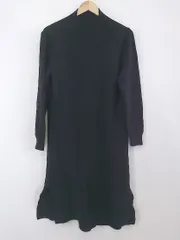 ◇ Piacere ピアチェーレ ハイネック 長袖 ロング ニット ワンピース ブラック レディース P  【中古】 【1212130008712】