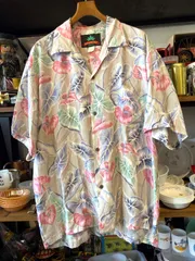 MP355) 80’s～90's Pineapple Juice ボタニカル柄 アロハシャツ XLサイズ 古着 現状品 / パイナップルジュース 80年代 90年代 オーバーサイズ ビンテージ ヴィンテージのサムネイル