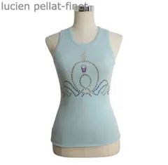 美品 ルシアンペラフィネ lucien pellat-finet セーター トップス タンクトップ 音符 スカル ラインストーン ビジュー ニット Uネック ノースリーブ ライトブルー サイズS レディースのサムネイル