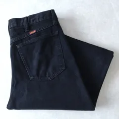 ■古着 RUSTLER ラスラー Wrangler ラングラー姉妹ブランド ブラックジーンズ デニムパンツ 黒 W34L32【L6141】