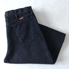 ■古着 RUSTLER ラスラー Wrangler ラングラー姉妹ブランド ブラックジーンズ デニムパンツ 黒 W34L29【L6142】