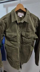 h202◆ FILSON GARMENT◆モスグリーン しっかりした厚手コットンシャツのサムネイル