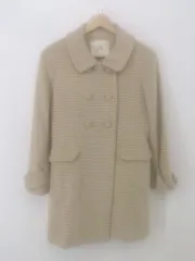 ◇ ◎ ef-de エフデ アンゴラ混 フォックスファー 長袖 ステンカラー コート サイズ9 ベージュ レディース P  【1212260005933】のサムネイル