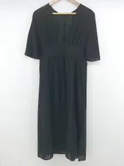 ◇ EMMEL REFINES エメルリファインズ 五分袖 膝下丈 ワンピース ブラック レディース P  【1212270001581】のサムネイル