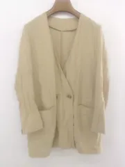 ◇ natural couture ナチュラルクチュール 薄手 ノーカラー ダブル ジャケット サイズF ベージュ レディース P  【1212280009850】のサムネイル