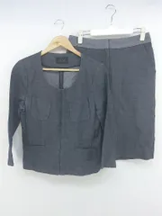 ◇ MADAM JOCONDE マダムジョコンダ ノーカラー ジャケット 膝丈 スカート セットアップ サイズ40 ブラック系 レディース P  【1212290003015】のサムネイル