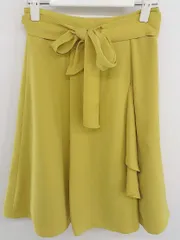 ◇ ◎ PROPORTION BODY DRESSING リボン付き 膝丈 フレア スカート サイズ 2 イエロー系 レディース P  【1212290005965】